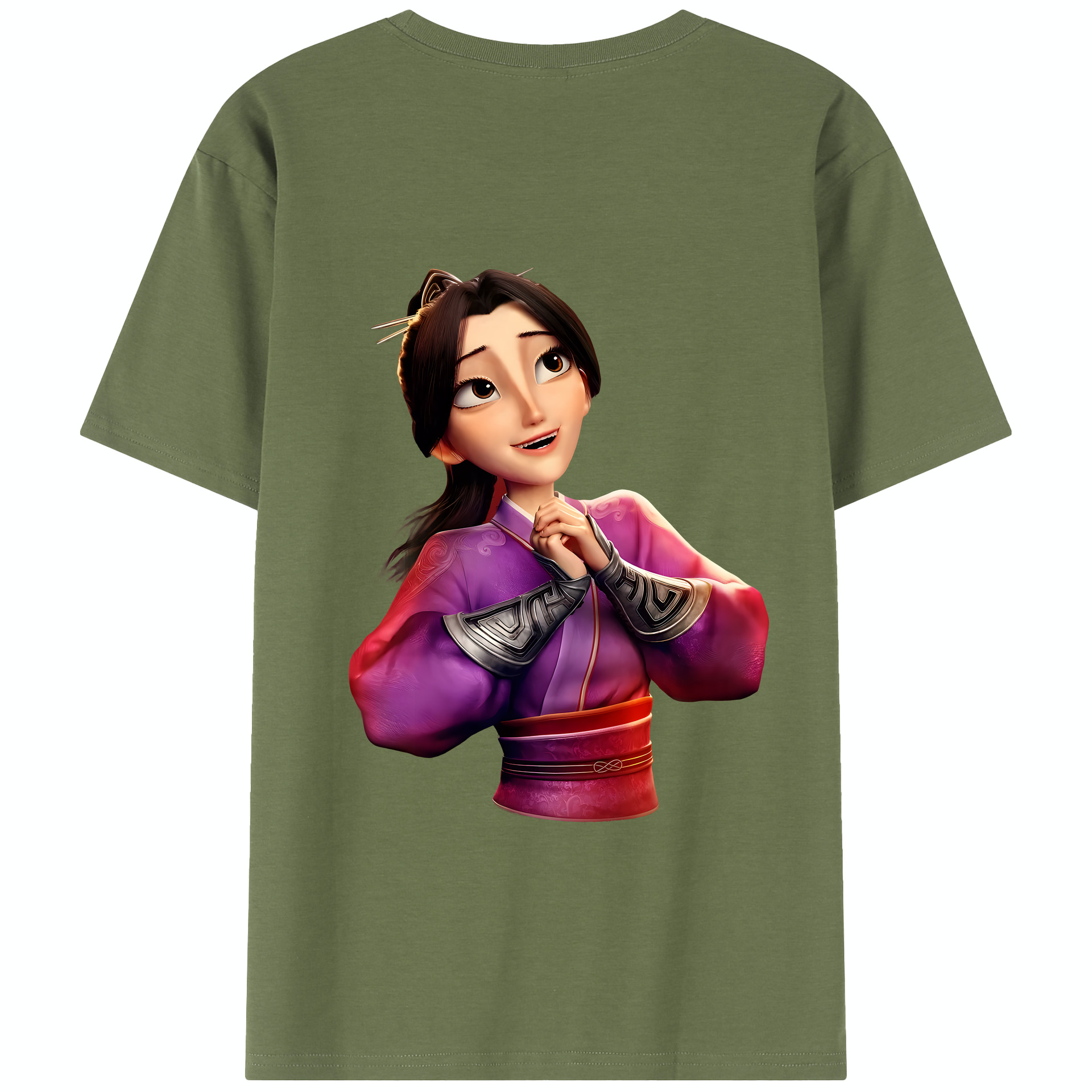 （画像用） Ne Zha 2 ナタ 魔童の大暴れ 綿100％半袖Tシャツ（背面プリント）
